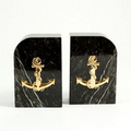 Green Marble Bookends - Nautical